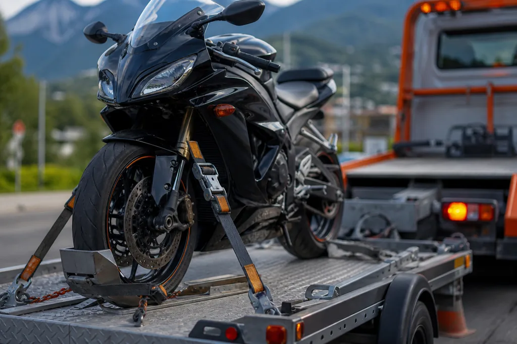 Remorquage moto et scooter à Annemasse : transport sécurisé deux-roues, sangles professionnelles 24h/24